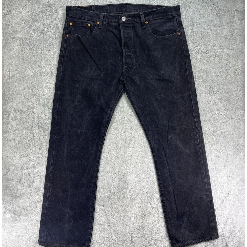 Levi's 501 Original‎ Fit Jeans Mens 38x30 Black Denim Cotton High-Rise Straight